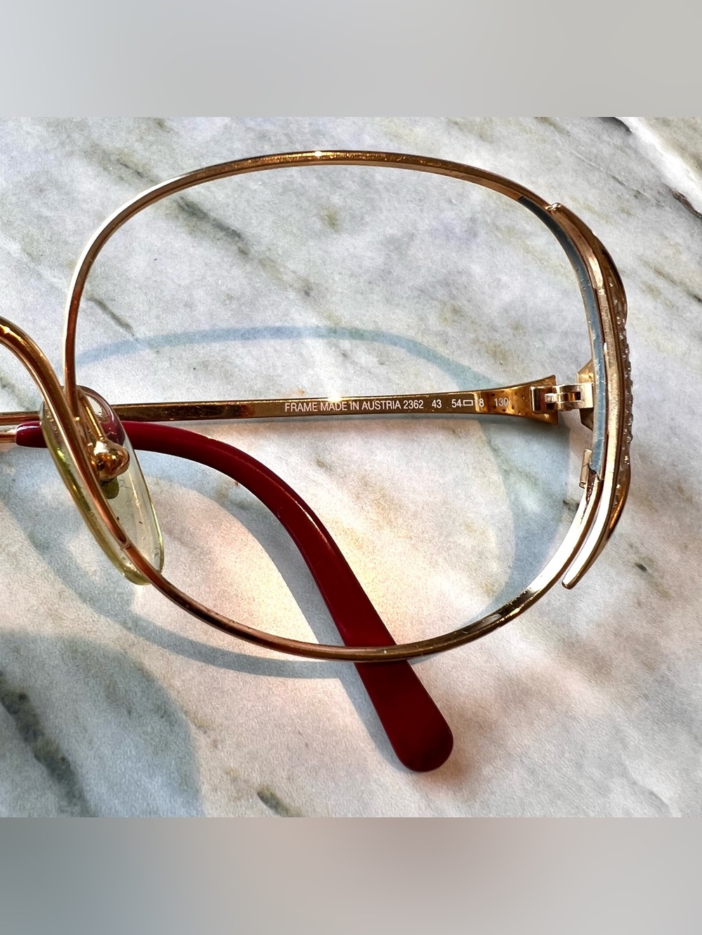 Christian Dior Vintage 1980s Gold Rhinestone Oversized Eyeglass Made in Austria - Picture 13 of 14